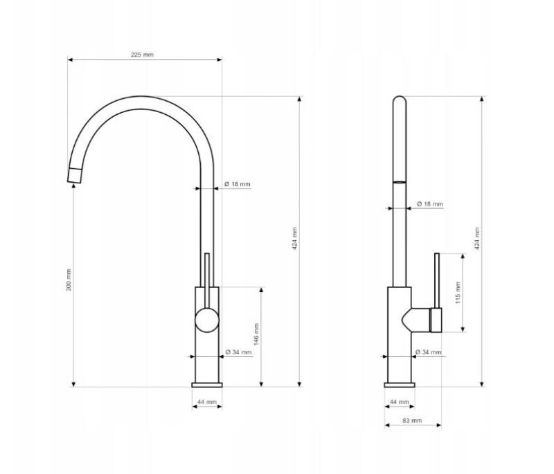 Graniteland Vira Slim Keukenmengkraan Geborsteld Goud met draaibare uitloop 1208972623