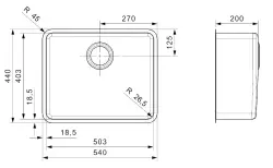 Reginox Ohio 50x40 middel RVS spoelbak onderbouw, vlakbouw en opbouw  B09H3LLU06GDS.9 1502