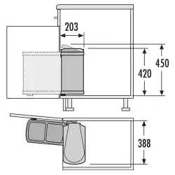 Afvalemmer Hailo duo 2319