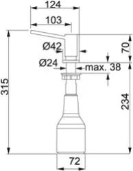 Franke Inbouw Zeepdispenser Firenze roestvrijstaal 119.0081.210