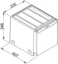 Franke Cube 40 afvalsysteem handbediening, emmers 2 x 14 liter 1340039330