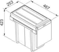 Franke Cube 30 inbouw afvalsysteem  handbediening keukenafvalemmer 2 x 15L 134.0039.553