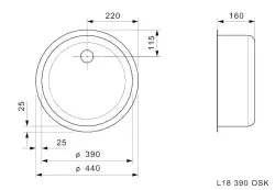 Reginox L18 390 OSK RVS Spoelbak vlakbouw onderbouw en opbouw B2903LLU02GDS