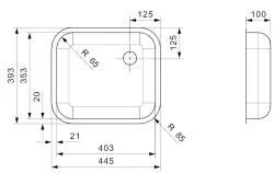 Reginox L18 4035 SK 10cm ondiepe RVS Spoelbak vlakbouw mindervalide B2919LLU01GDS