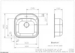 Reginox Boston RVS Spoelbak met kraangatbank 49x49cm Vlakbouw R00670